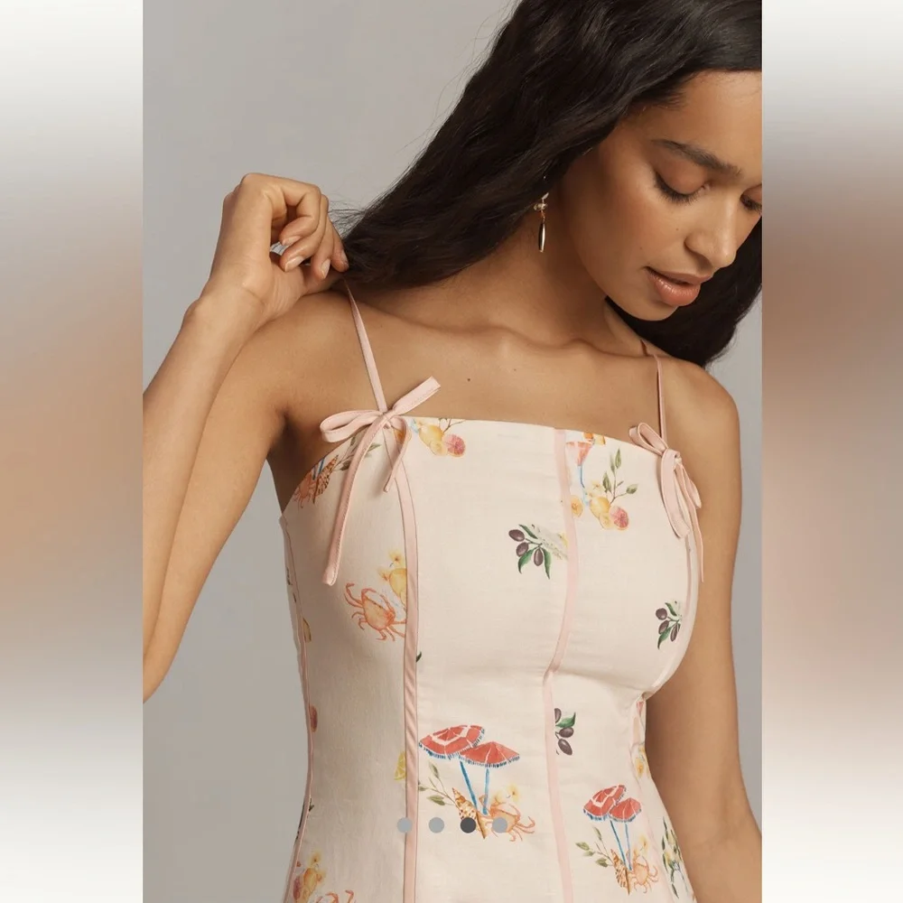 NWT Corey Lynn Calter Sleeveless Seamed
Linen Midi Dress,  L - Picture 3 of 12